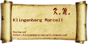 Klingenberg Marcell névjegykártya